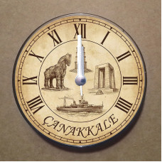 MS1019 Çanakkale Temalı Magnet Saat Buzdolabı Süsü Duvar Saati 10,5cm