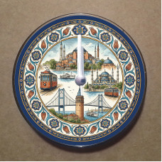 MS1030 İstanbul Temalı Magnet Saat Buzdolabı Süsü Duvar Saati 10,5cm