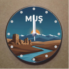 MS1056 Muş Temalı Magnet Saat Buzdolabı Süsü Duvar Saati 10,5cm