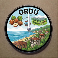 MS1057 Ordu Temalı Magnet Saat Buzdolabı Süsü Duvar Saati 10,5cm