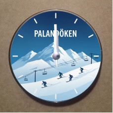 MS1058 Palandöken Temalı Magnet Saat Buzdolabı Süsü Duvar Saati 10,5cm