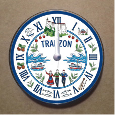 MS1068 Trabzon Temalı Magnet Saat Buzdolabı Süsü Duvar Saati 10,5cm