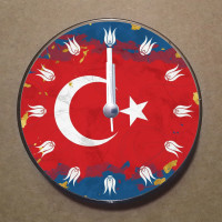 MS1070 Türkiye Temalı Magnet Saat Buzdolabı Süsü Duvar Saati 10,5cm
