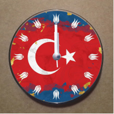 MS1070 Türkiye Temalı Magnet Saat Buzdolabı Süsü Duvar Saati 10,5cm