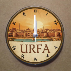 MS1077 Urfa Temalı Magnet Saat Buzdolabı Süsü Duvar Saati 10,5cm