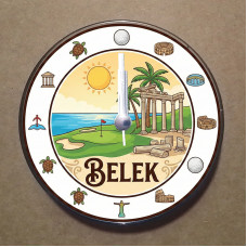 MS2012 Belek Temalı Magnet Saat Buzdolabı Süsü Duvar Saati 10,5cm