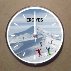 MS2019 Erciyes Temalı Magnet Saat Buzdolabı Süsü Duvar Saati 10,5cm