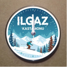 MS2022 Ilgaz Temalı Magnet Saat Buzdolabı Süsü Duvar Saati 10,5cm