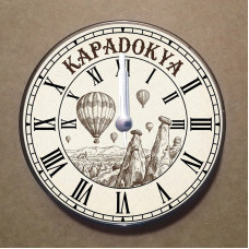 MS2025 Kapadokya Temalı Magnet Saat Buzdolabı Süsü Duvar Saati 10,5cm