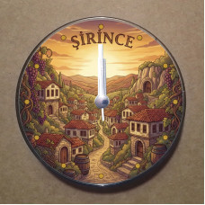 MS2043 Şirince Temalı Magnet Saat Buzdolabı Süsü Duvar Saati 10,5cm