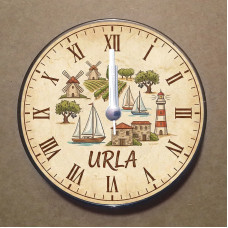 MS2048 Urla Temalı Magnet Saat Buzdolabı Süsü Duvar Saati 10,5cm