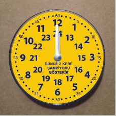 MS4001 Sarı Lacivert Taraftar Temalı Magnet Saat Buzdolabı Süsü Duvar Saati 10,5cm