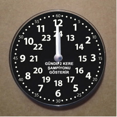 MS4003 Siyah Beyaz Taraftar Temalı Magnet Saat Buzdolabı Süsü Duvar Saati 10,5cm