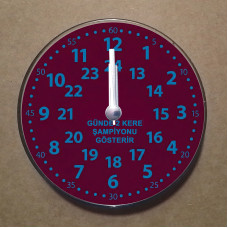 MS4004 Bordo Mavi Taraftar Temalı Magnet Saat Buzdolabı Süsü Duvar Saati 10,5cm