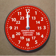 MS4005 Kırmızı Beyaz Taraftar Temalı Magnet Saat Buzdolabı Süsü Duvar Saati 10,5cm