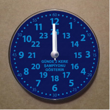 MS4006 Lacivert Mavi Taraftar Temalı Magnet Saat Buzdolabı Süsü Duvar Saati 10,5cm