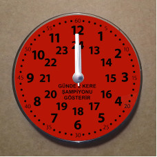 MS4007 Kırmızı Siyah Taraftar Temalı Magnet Saat Buzdolabı Süsü Duvar Saati 10,5cm