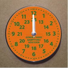 MS4009 Turuncu Yeşil Taraftar Temalı Magnet Saat Buzdolabı Süsü Duvar Saati 10,5cm