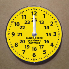 MS4010 Sarı Siyah Taraftar Temalı Magnet Saat Buzdolabı Süsü Duvar Saati 10,5cm