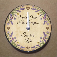 MS6001 Sevgili Aşk Temalı Magnet Saat Buzdolabı Süsü Duvar Saati 10,5cm