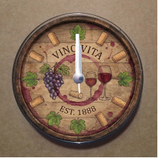 MS9003 Şarap Temalı Magnet Saat Buzdolabı Süsü Duvar Saati 10,5cm