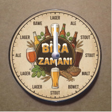 MS9004 Bira Temalı Magnet Saat Buzdolabı Süsü Duvar Saati 10,5cm