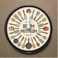 MS9016 Mutfak Temalı Magnet Saat Buzdolabı Süsü Duvar Saati 10,5cm